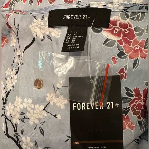 Floral Wrap Blouse - Red and White - Picture 3 of 4